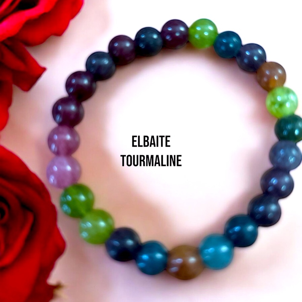 0203B Pink Elbaite Tourmaline 8mm Bracelet